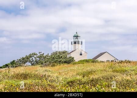 The Old Point Loma Lighthouse at the Cabrillo National Monument. San Diego, CA, USA. Stock Photo