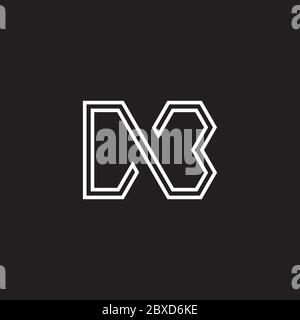 letter mb stripes geometric line symbol logo vector Stock Vector