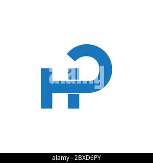 letter hp linked geometric simple symbol logo vector Stock Vector