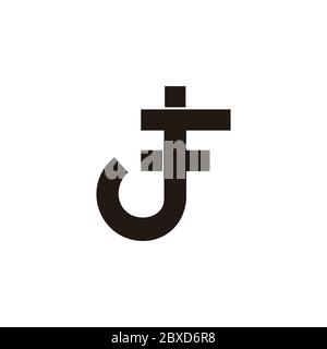 abstract letter jf geometric dots design logo vector Stock Vector