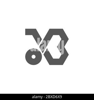 abstract letter b shopping cart geometric design vector Stock Vector
