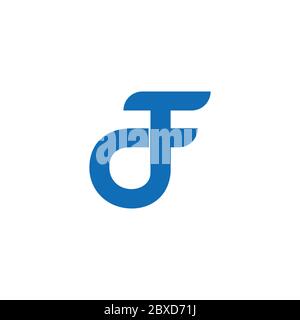 letter df simple curves motion design logo vector Stock Vector