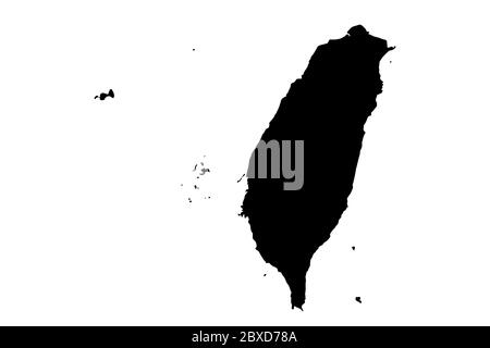 Taiwan map with gray tone on  white background,illustration,textured , Symbols of Taiwan,vector illustration Stock Vector