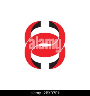 3d linked ring logo vector Stock Vector