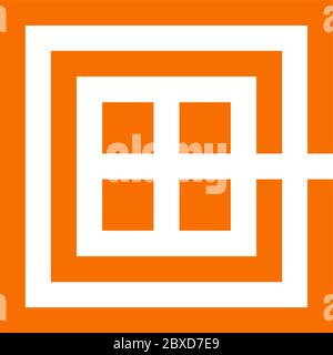 abstract letter cc square windows geometric design logo vector Stock Vector