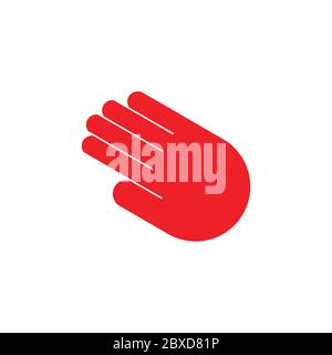 abstract letter d move fast hand palm shape logo Stock Vector