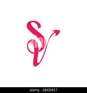 letters sv linked infinity ribbon design logo vector Stock Vector