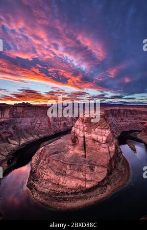 Horseshoe Bend is very scenic part of the Colorado River located near the town of Page, Arizona.