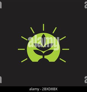 simple geometric green plant circle logo vector Stock Vector