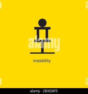 Unstable system icon, vulnerability in business, symbol of balance, idea of financial risks Stock Vector