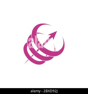 3d arrow up curves motion logo vector Stock Vector
