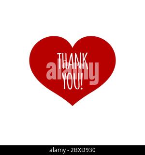 Red heart with words thank you. Vector illustration Stock Vector