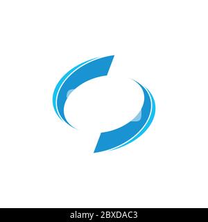 letters curves geometric object blue motion logo Stock Vector