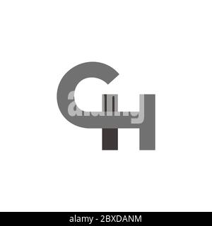 letter ch simple linked design symbol logo vector Stock Vector