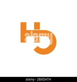 letter hb linked geometric simple symbol logo vector Stock Vector