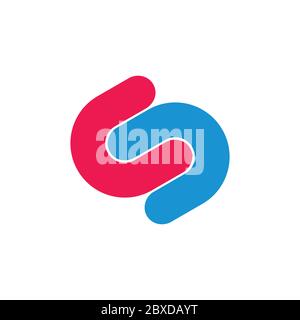 abstract letters cs linked geometric logo Stock Vector