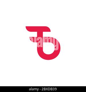 letter tb simple curves motion design logo vector Stock Vector