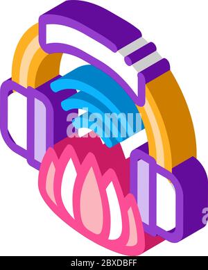Music for Meditation Isometric Icon Vector Illustration Stock Vector
