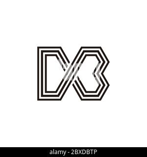 letter cb stripes geometric line symbol logo vector Stock Vector