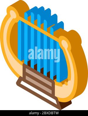 Harp Isometric Icon Vector Illustration Stock Vector