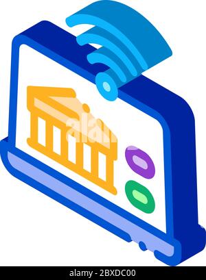 wi-fi distribution through device isometric icon vector illustration Stock Vector