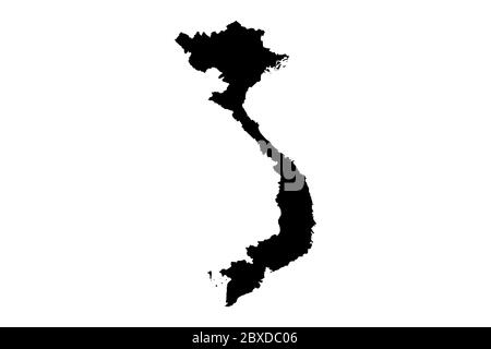 Vietnam map with gray tone on  white background,illustration,textured , Symbols of Vietnam,vector illustration Stock Vector