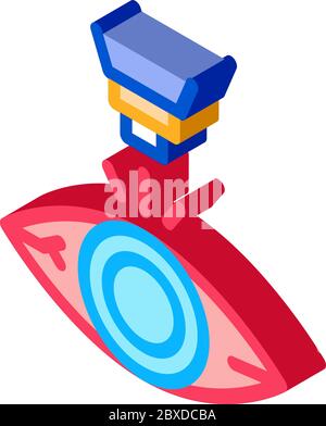 Laser Eye Treatment Isometric Icon Vector Illustration Stock Vector