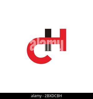 letter c t h simple linked design symbol logo vector Stock Vector