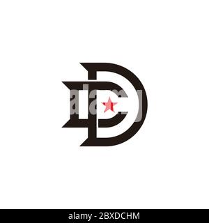 letter dc star simple geometric overlap logo vector Stock Vector
