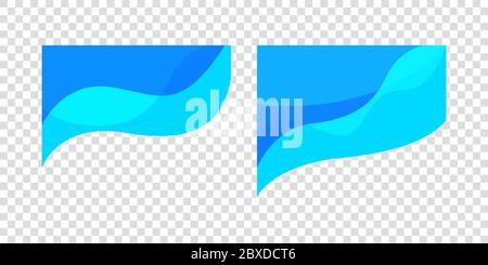Wavy design element. Decor for brochure, banner, booklet, poster, flyer, business card. Abstract color wave, curve element, creative shape. Vector illustration Stock Vector