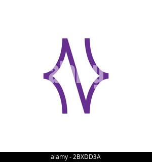 letter N simple curves geometric linear symbol logo vector Stock Vector