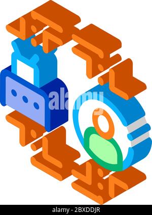 human automation in robot isometric icon vector illustration Stock Vector