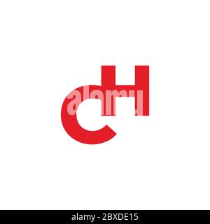 letter ch simple linked design symbol logo vector Stock Vector