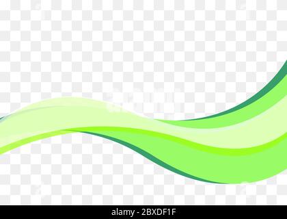 Smooth color wave, wavy design element, digital green curve, presentation element, banner decoration. Vector illustration Stock Vector