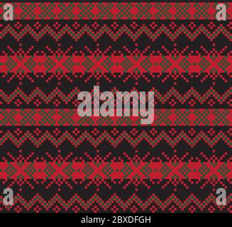 Christmas Fair Isle Seamless Pattern Background - Christmas fair isle pattern background for fashion textiles, knitwear and graphics Stock Vector