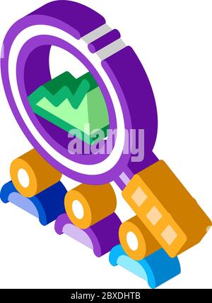 study on upward profit growth isometric icon vector illustration Stock Vector