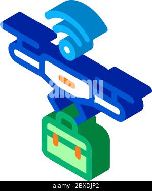wifi powered drone isometric icon vector illustration Stock Vector
