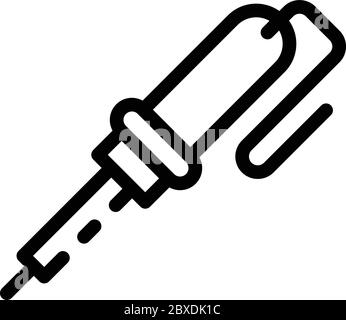 Soldering transistor icon, outline style Stock Vector