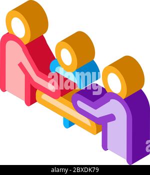 third party discussion isometric icon vector illustration Stock Vector