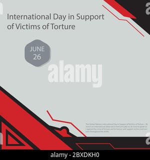 The United Nations International Day in Support of Victims of Torture – 26 June is an international observance held annually on 26 June to speak out a Stock Vector
