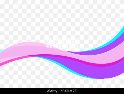 Smooth pink wave, wavy design element, digital curve, presentation element, banner decoration. Vector illustration Stock Vector