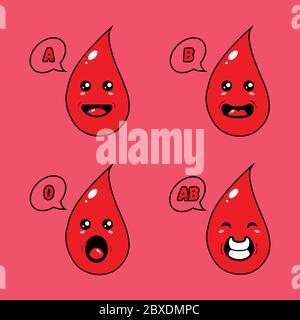 This illustration depicts a blood mascot. This illustration is intended for humanitarian activities, such as blood donation. Stock Vector