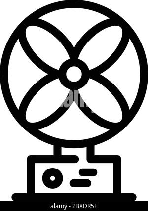 Table fan icon, outline style Stock Vector