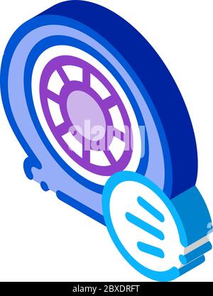 tire air vent isometric icon vector illustration Stock Vector