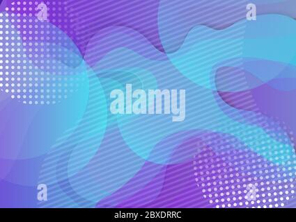 Colorful Violet geometric background. Fluid shapes composition Stock Vector