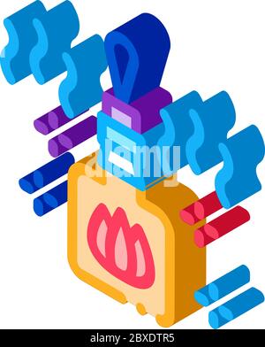 burning gas fuel isometric icon vector illustration Stock Vector
