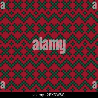 Christmas Fair Isle Seamless Pattern Background - Christmas fair isle pattern background for fashion textiles, knitwear and graphics Stock Vector