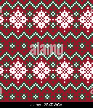 Christmas Fair Isle Seamless Pattern Background - Christmas fair isle pattern background for fashion textiles, knitwear and graphics Stock Vector