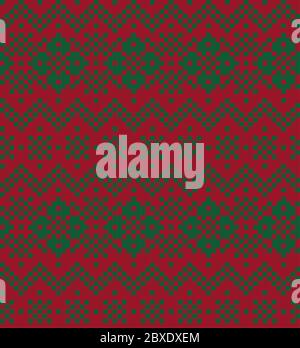 Christmas Fair Isle Seamless Pattern Background - Christmas fair isle pattern background for fashion textiles, knitwear and graphics Stock Vector