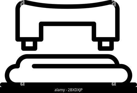 Metal hole punch icon, outline style Stock Vector